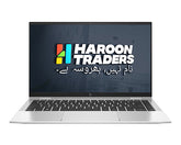 Laptop displaying the Haroon Traders logo on a white background