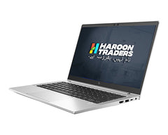 A silver HP laptop shown open at an angle on a plain white background, with the Haroon Traders logo displayed on the screen.
HP EliteBook 630 G9 Core i5 12th Gen Laptop 13.3 inch FHD Display 16GB RAM 256GB NVMe SSD Fingerprint Haroon Traders